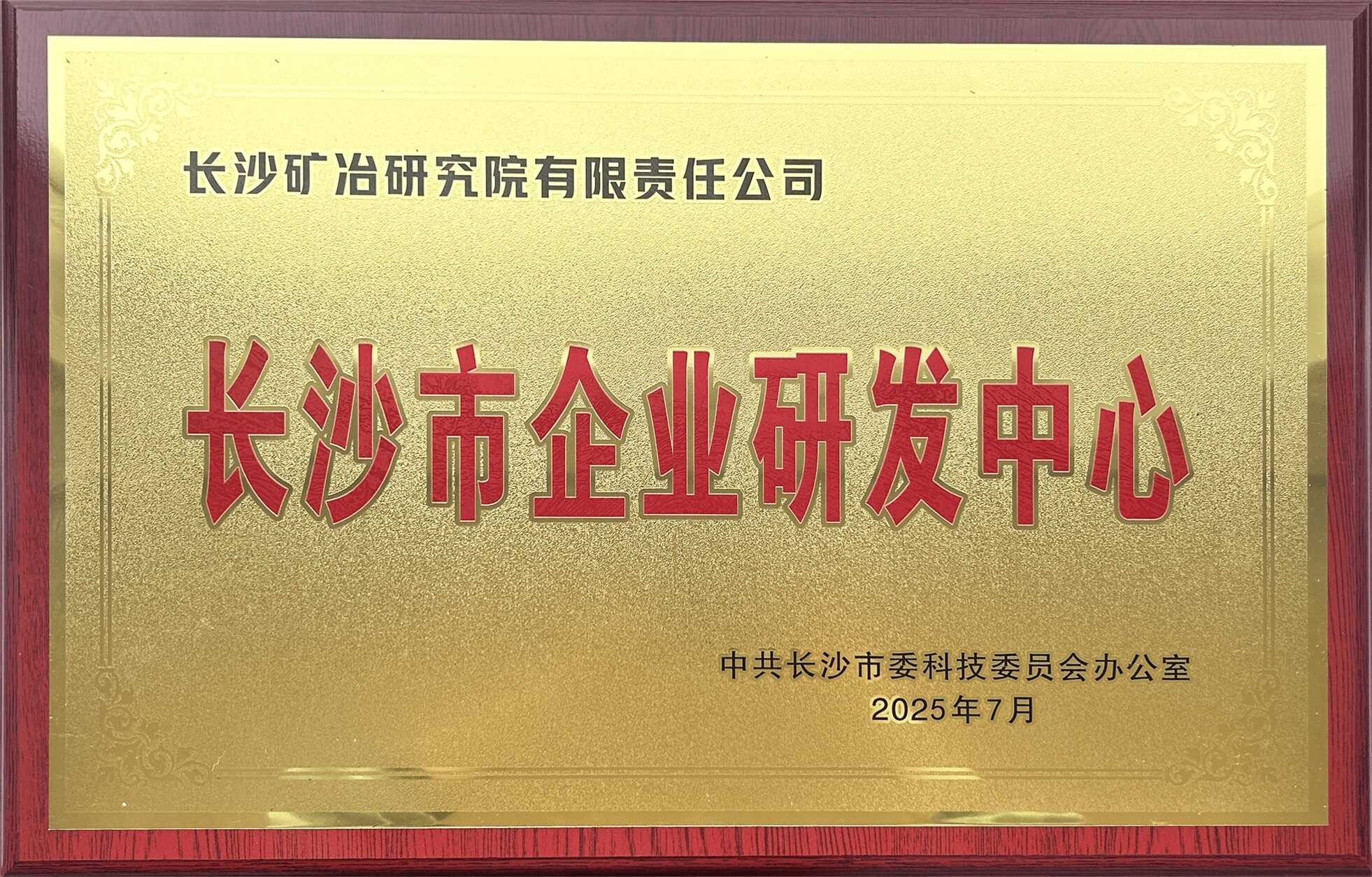 長沙礦冶院獲評長沙市領(lǐng)軍企業(yè)研發(fā)中心